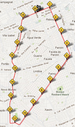 Rota criada no linha de chegada