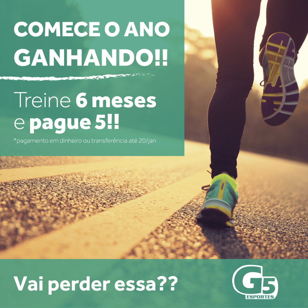Treine 6 meses e pague&nbsp;5!
